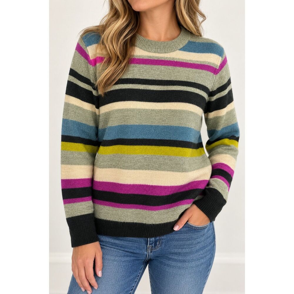 A New Day Multicolor Striped Crewneck Sweater Women’s Large